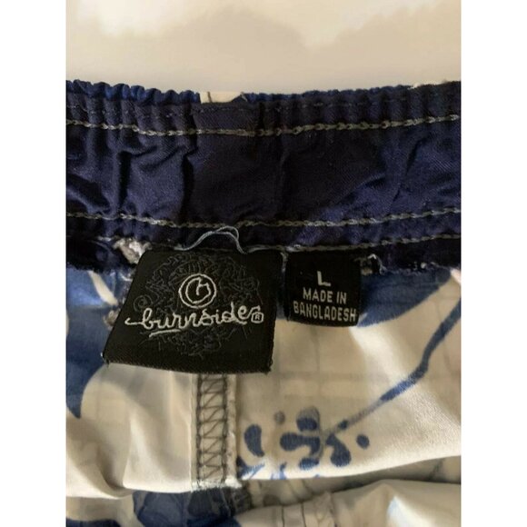 Burnside Men's Sz L Board Swim Shorts‎ MultiColor Blue White Missing drawstring - Picture 2 of 9
